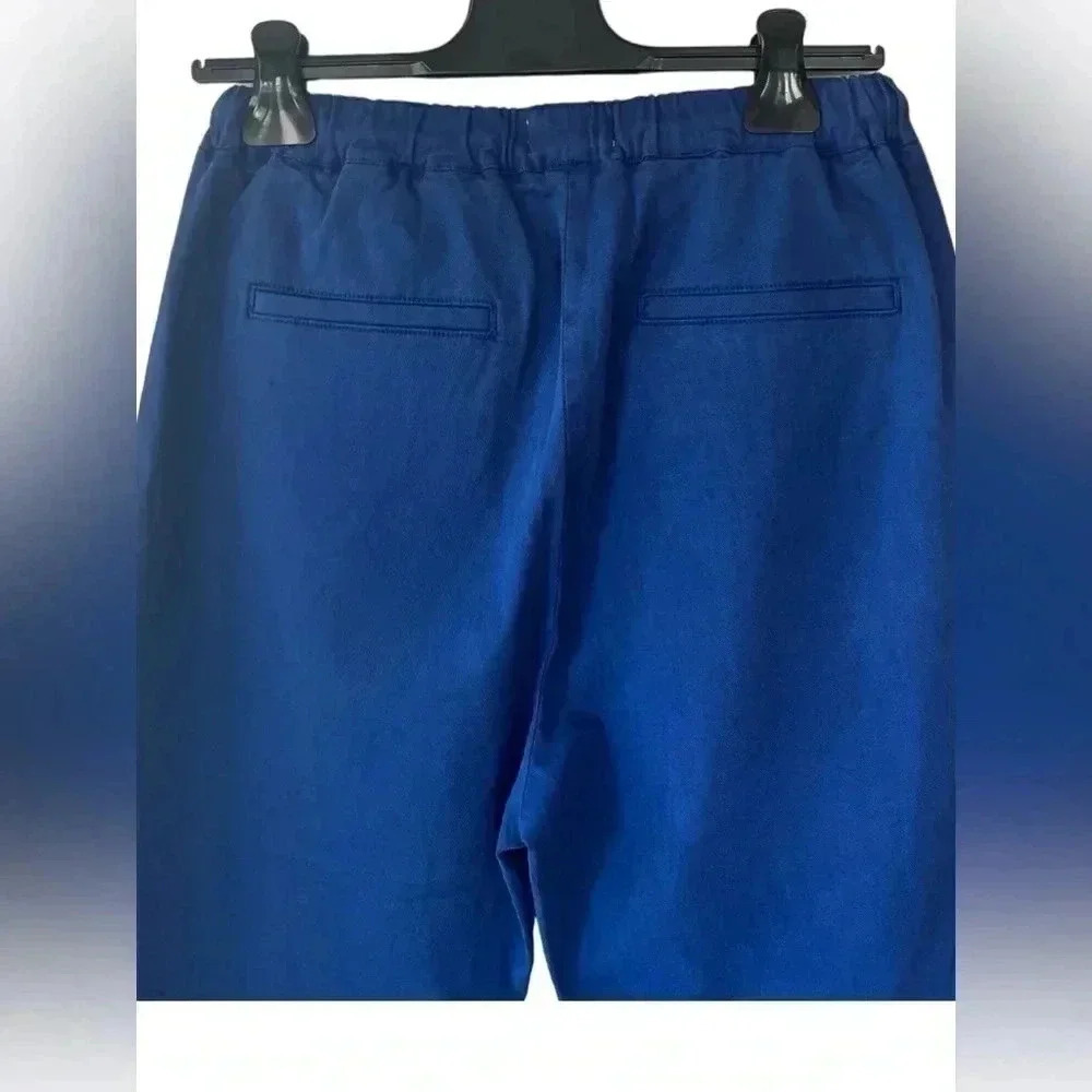 Pistola Women's Size 26 Cropped Paperbag Pants with Drawstring in Navy Blue - Picture 7 of 7